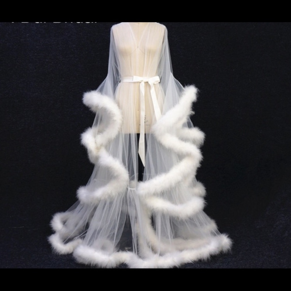 Feather white robe